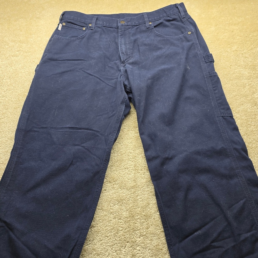 Carhartt Mens B159 NVY Loose Fit Carpenter Pants Navy Blue Cotton Duck 38x30